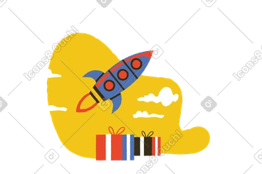 Rocket flying away after completing order PNG, SVG