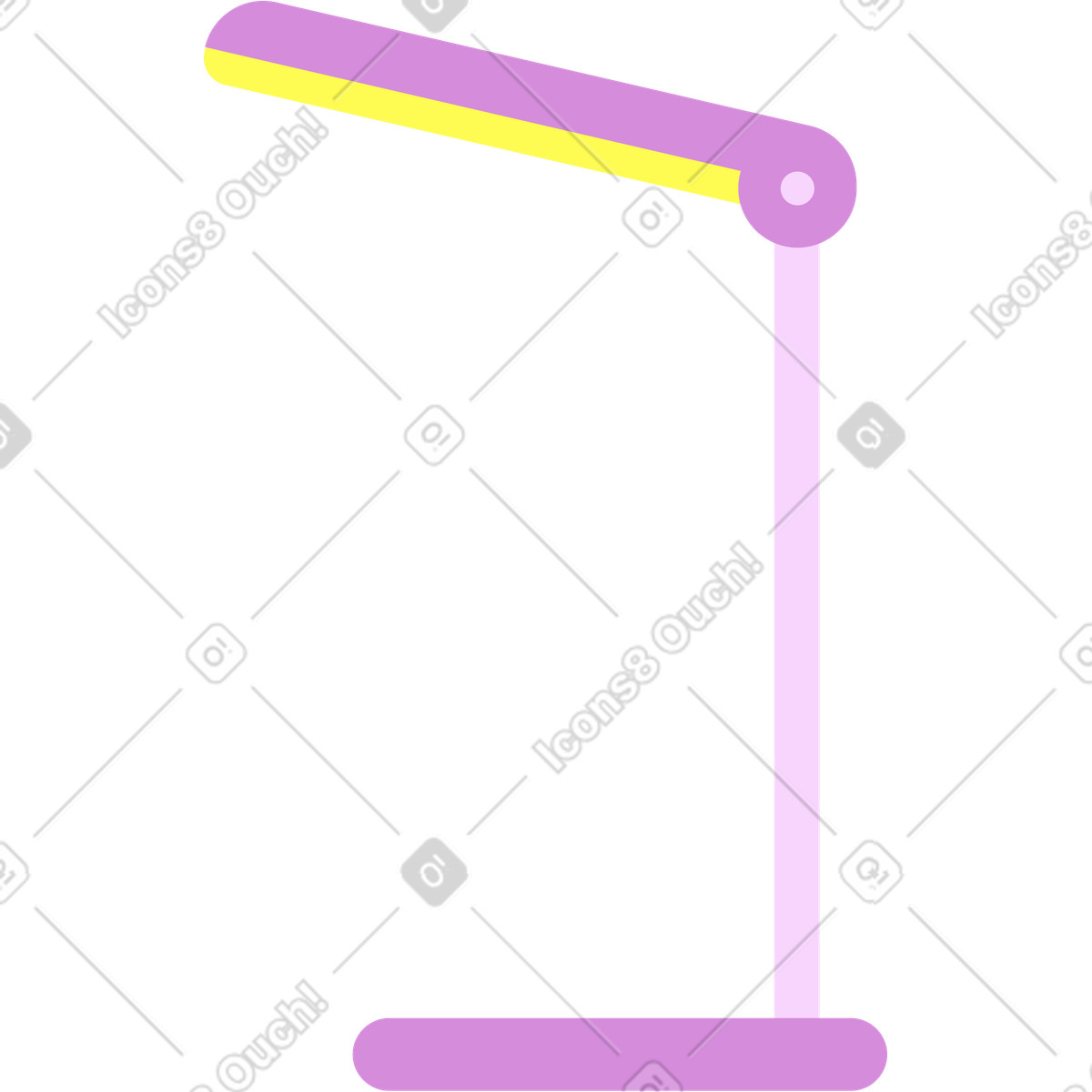 Pink table lamp illustration in Marginalia style download in PNG, SVG