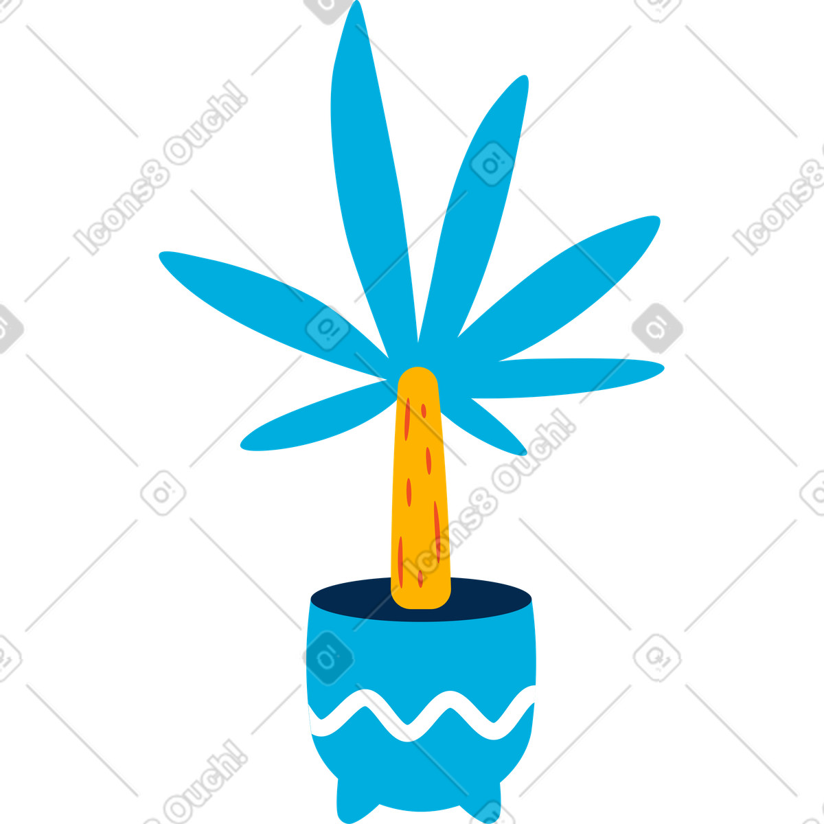 Topfpalme-Illustration im Flame-Stil als Download in PNG, SVG