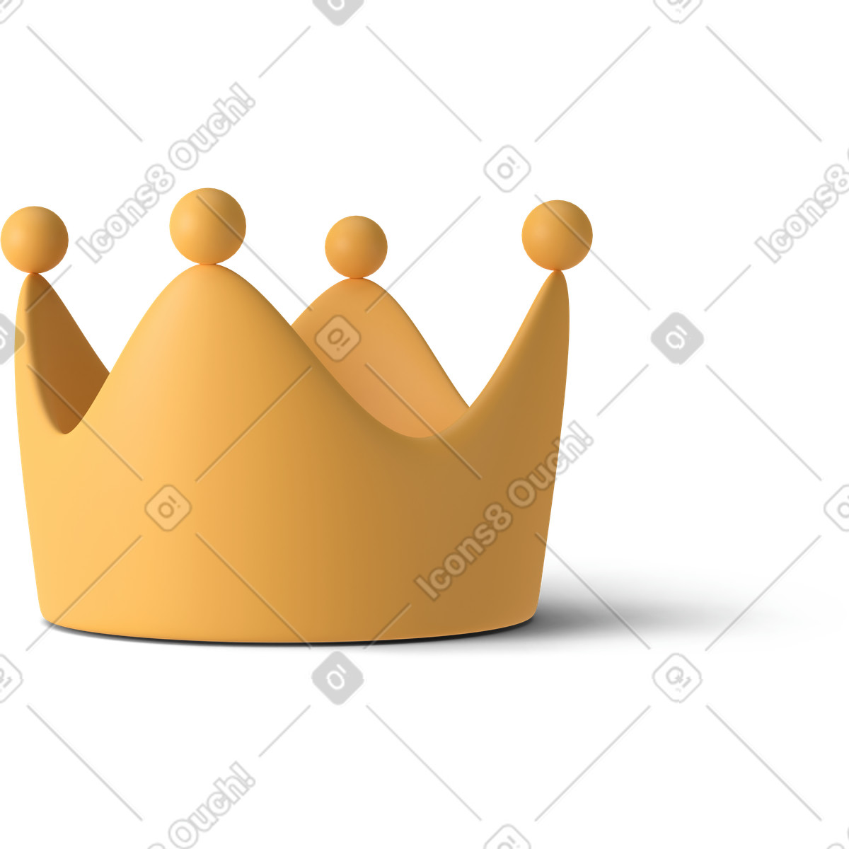 Ilustración Crown straight en estilo 3D Casual life a descargar en PNG y SVG