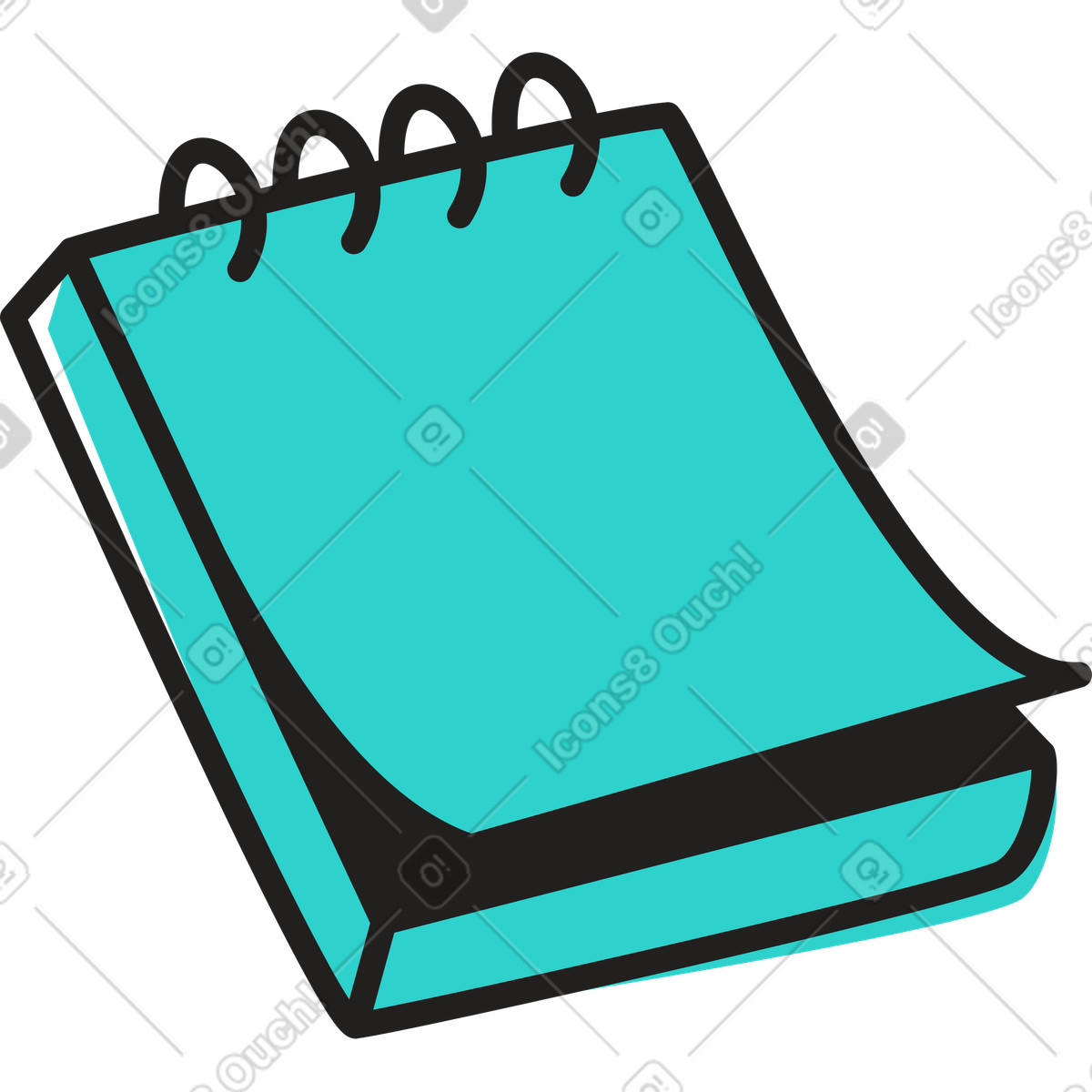 Bloc notes illustrazione in stile Little scarica in PNG, SVG