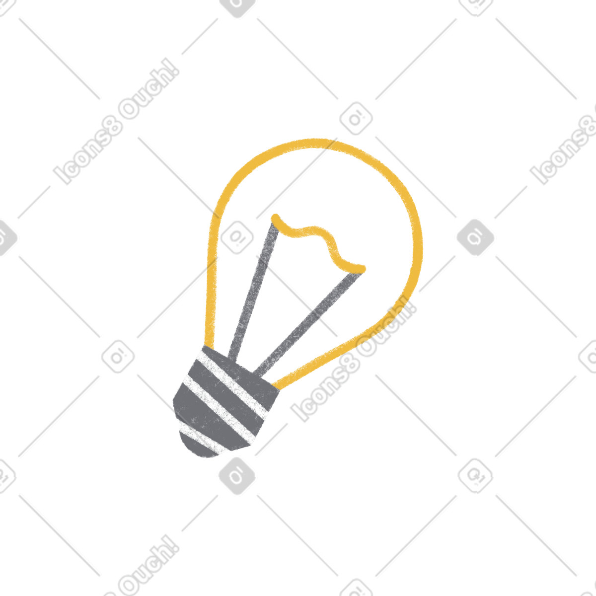 Tutti 스타일의 Yellow bulb 일러스트레이션 PNG, SVG 다운로드