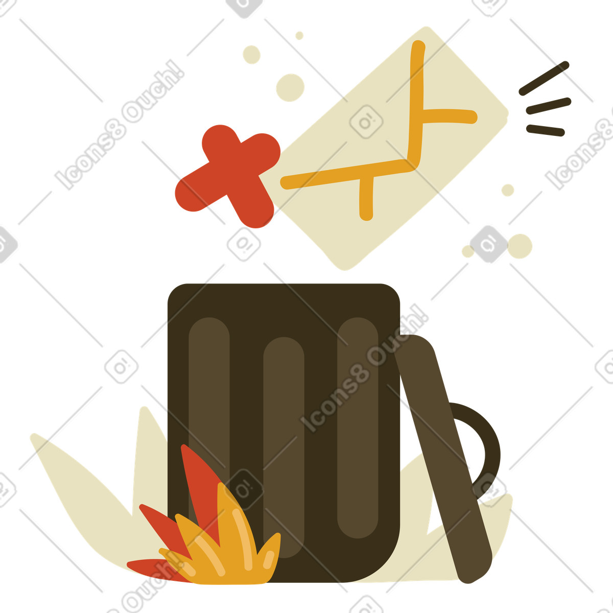 Ilustração de Delete letter em no estilo Arabica para baixar em PNG, SVG
