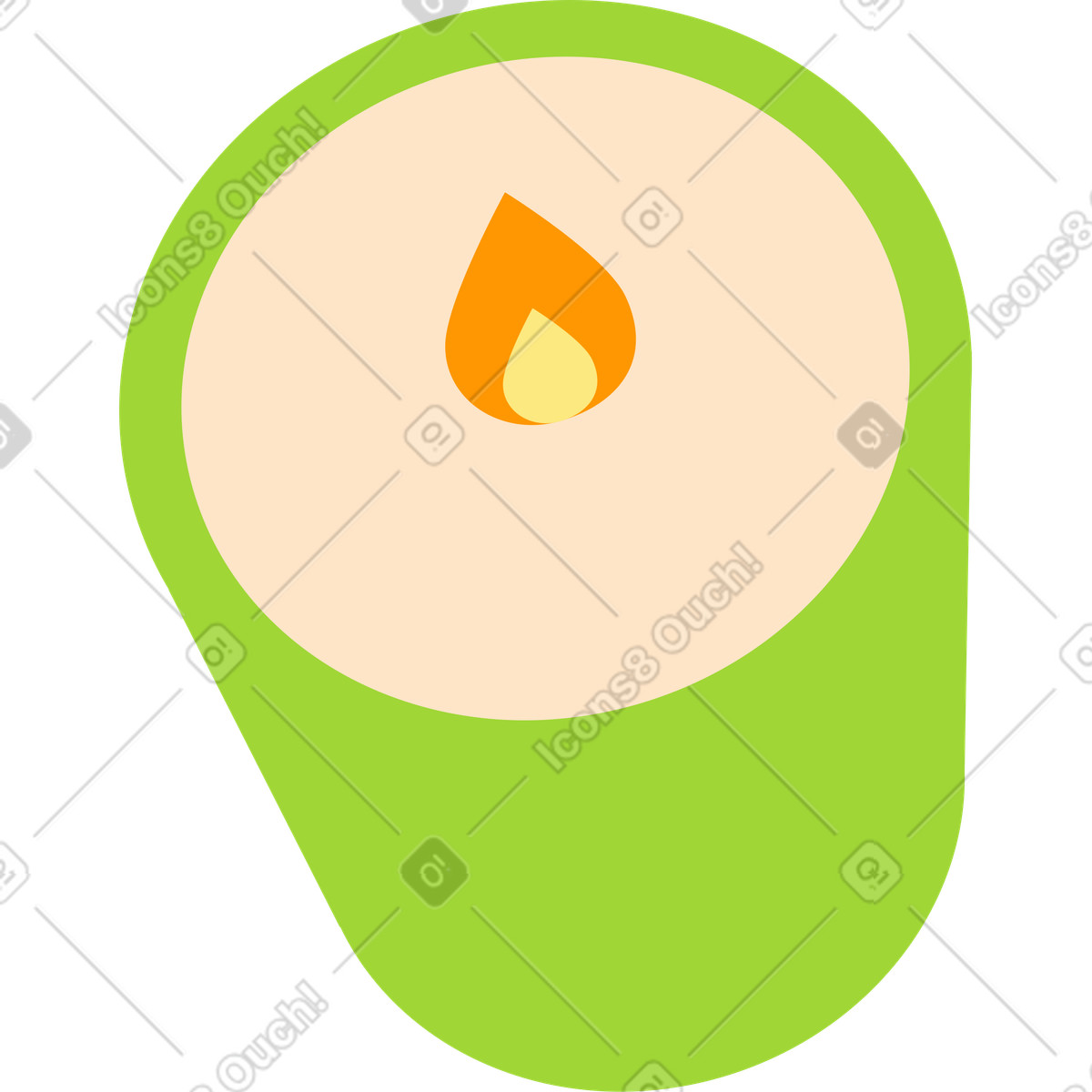 Candle in a green jar illustration Fizzy style download PNG, SVG