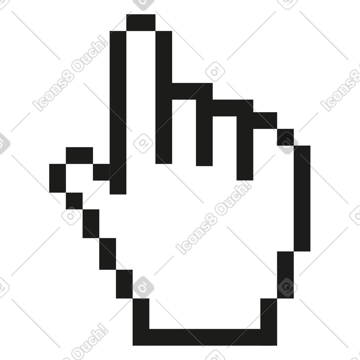 Mano dei pixel illustrazione in stile Jumble scarica in PNG, SVG