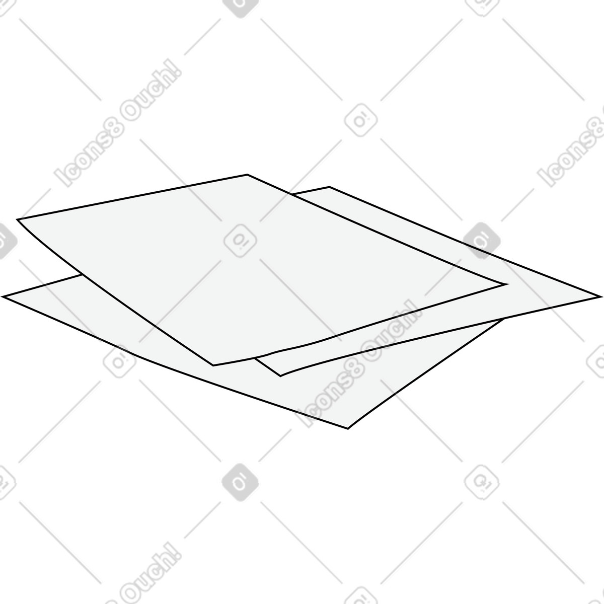Sheets of paper illustration in Kindy style download in PNG, SVG