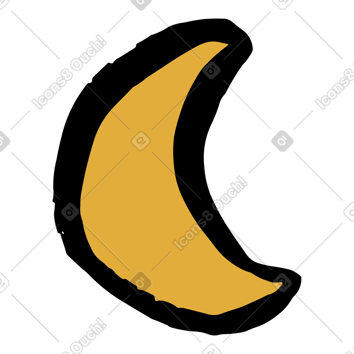 Illustration Croissant de lune jaune dans le style Scandi à télécharger aux formats PNG, SVG