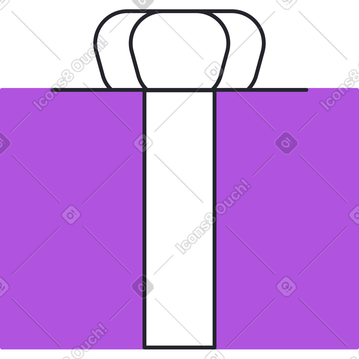 Dark purple gift with a tie illustration in Grapy style download in PNG, SVG