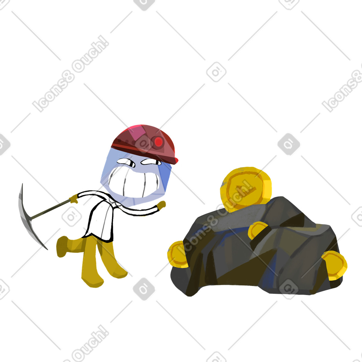 Mining illustration in Atomic style download in PNG, SVG