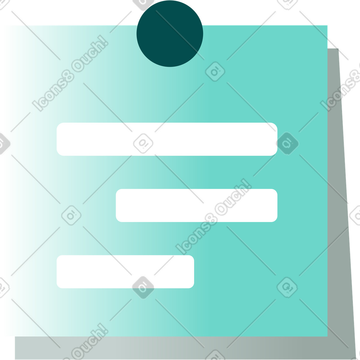 Ilustração de Folha nota com um botão em no estilo Office para baixar em PNG, SVG
