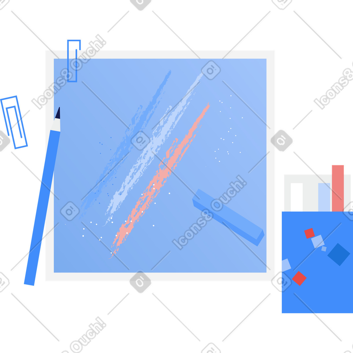 Clip スタイルの Office supplies のイラストをPNG、SVG形式でダウンロード