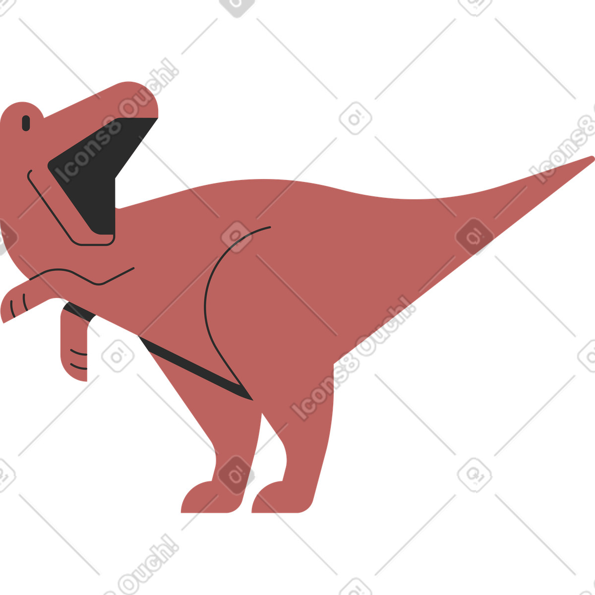 Dinosaur illustration in Marginalia style download in PNG, SVG