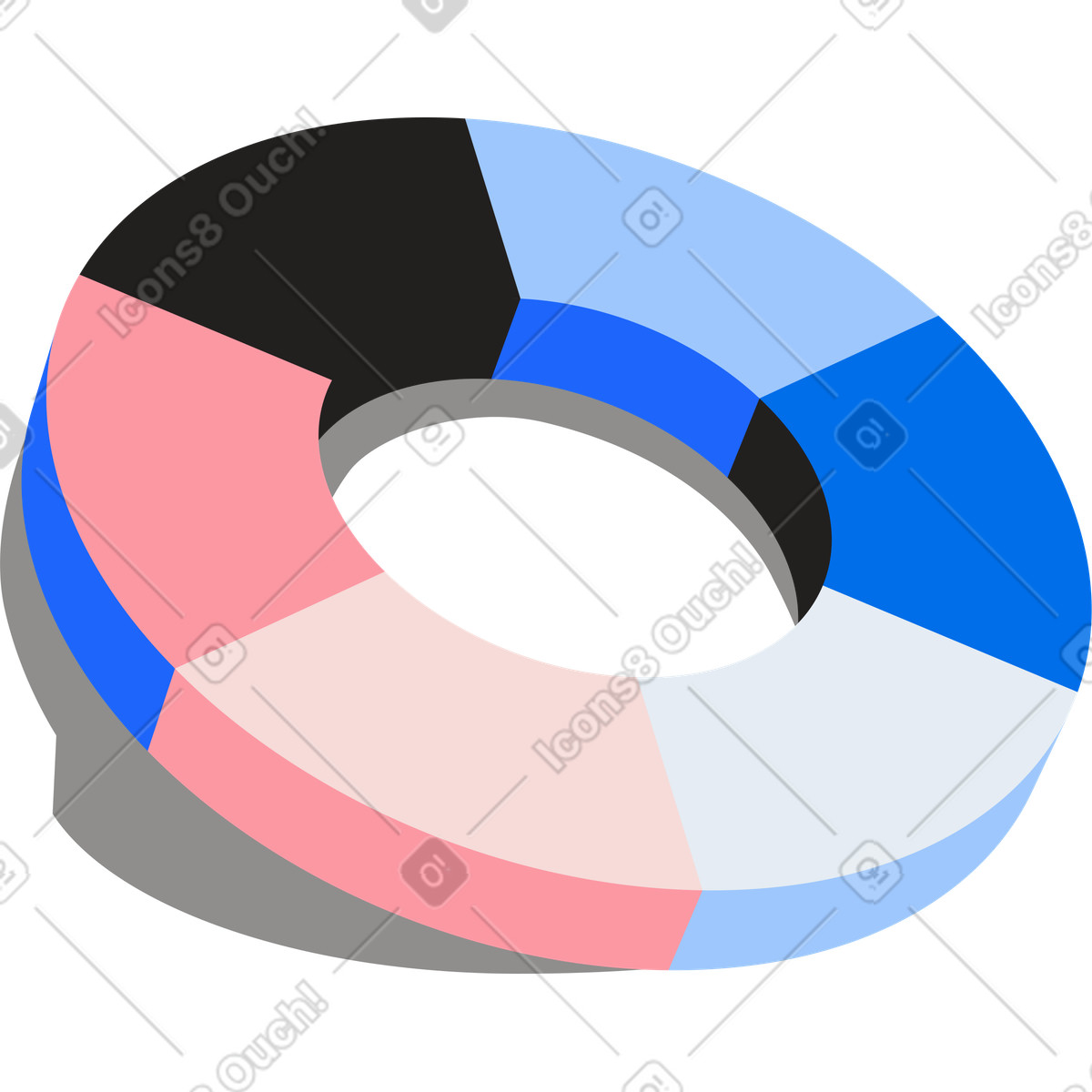 Cerchio di colore illustrazione in stile Editorial scarica in PNG, SVG