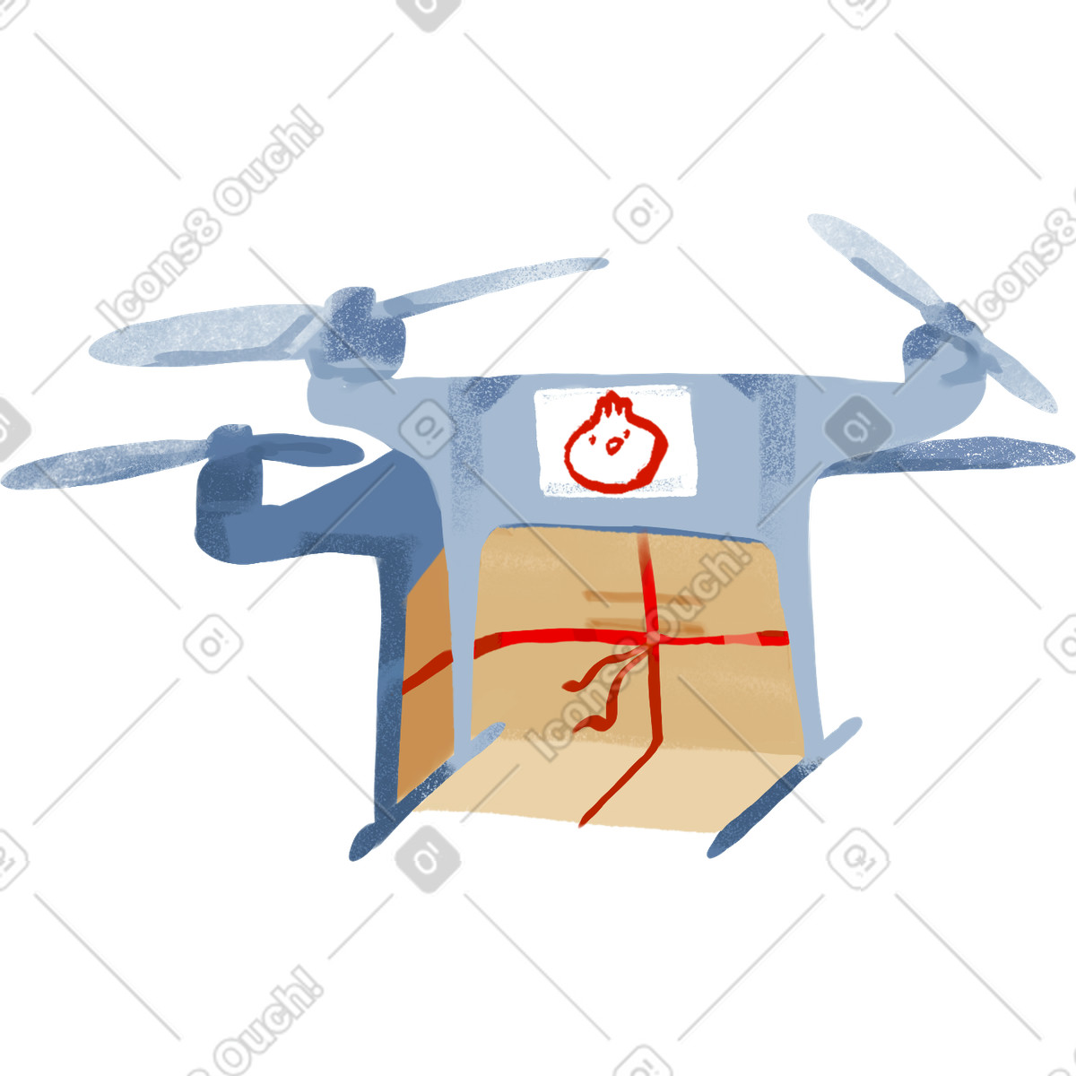 Drone illustrazione in stile Ikigai scarica in PNG, SVG