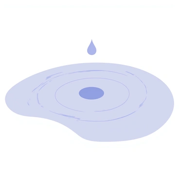 A calm pond with a smooth, reflective surface. A single clear drop of water is captured in mid-air, just above the surface, about to make contact. Concentric ripples are visibly expanding outward from the point of impact. Each ripple is a distinct band of gentle waves, creating a dynamic pattern across the pond. The colors of the ripples transition from a soft blue near the center to a lighter hue as they extend outward.