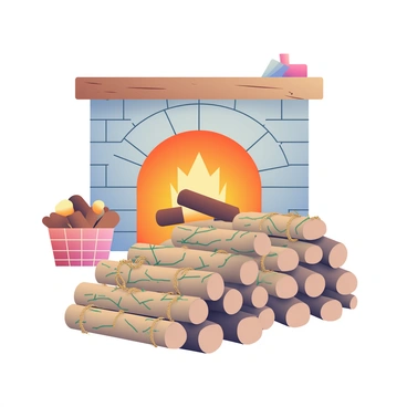 Stacks of bundled kindling ready for a cozy fireplace
