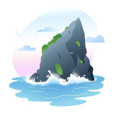 A dramatic seaside cliff towers high above the crashing waves below. The cliffside is rugged, with sharp, jagged rocks jutting out. The ocean waves are turbulent, splashing frothy white water against the dark stones. The sky above is filled with soft gradient pastel colors, transitioning from pale blues to warm pinks, indicating either dawn or dusk. Seabirds can be seen gliding in the air, and there are patches of green vegetation clinging to the cliff face, contrasting with the rocky terrain. The horizon fades into the distance where the sea meets the sky.