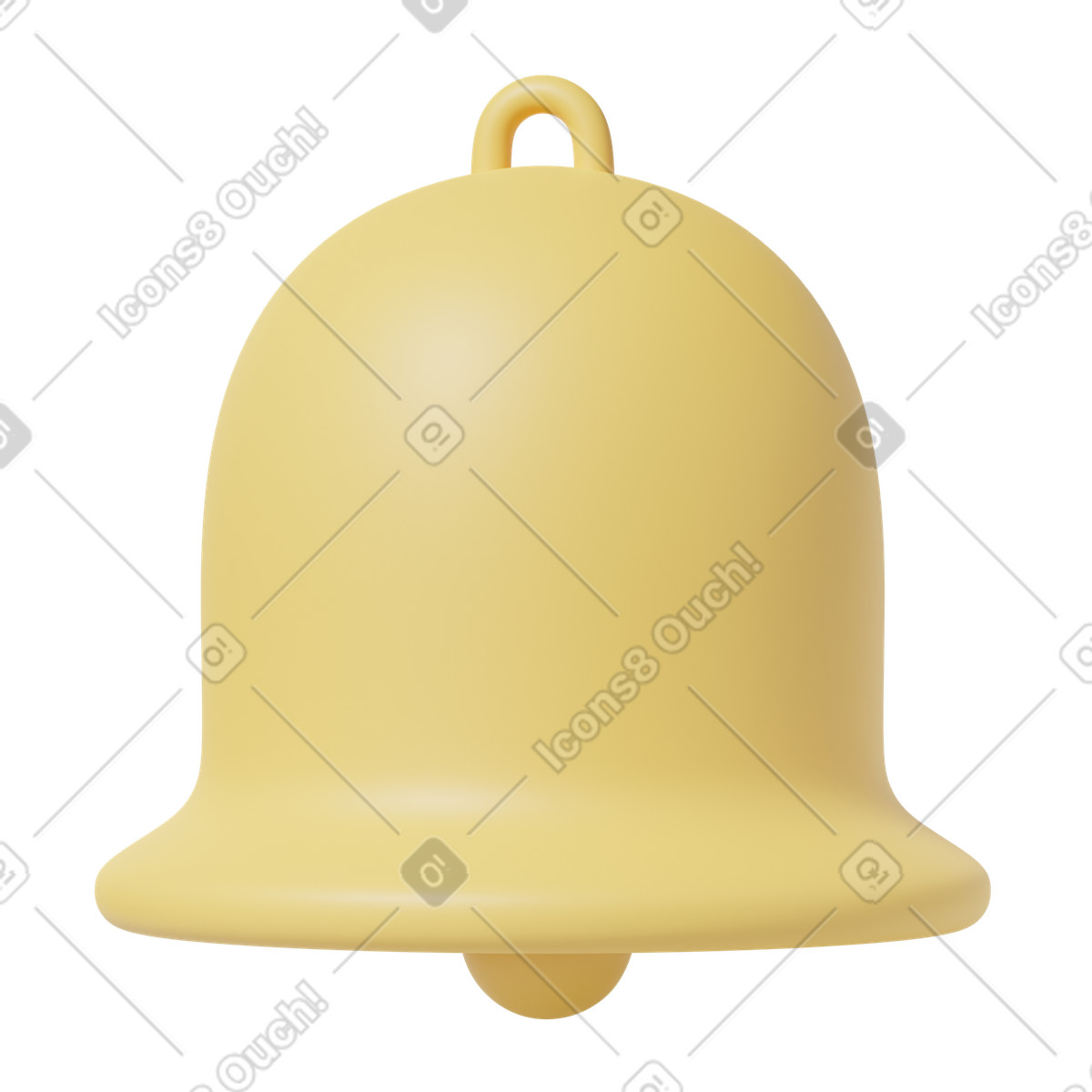 Ringing bell illustration in 3D Casual life style download in PNG, SVG