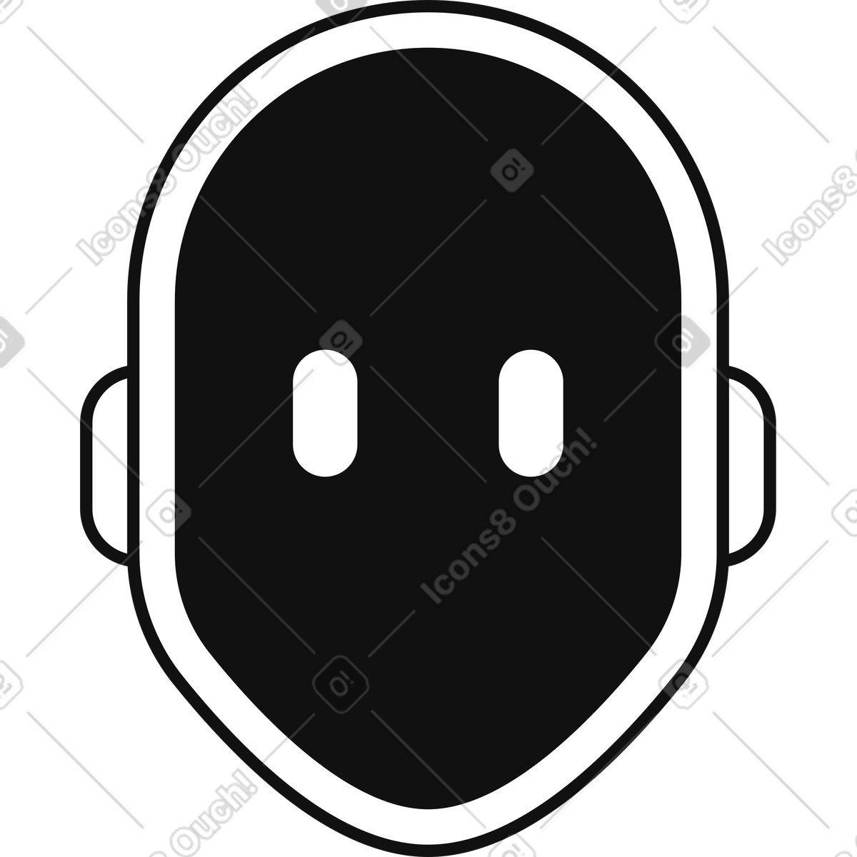 下载 Main 风格的 Robot head icon representing artificial intelligence chatbot and virtual assistant 插画，支持 PNG、SVG 格式