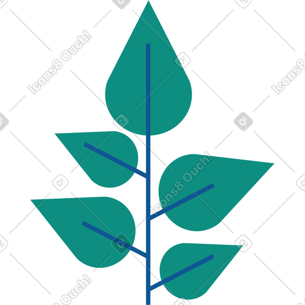 Tree branch illustration in Polar style download in PNG, SVG