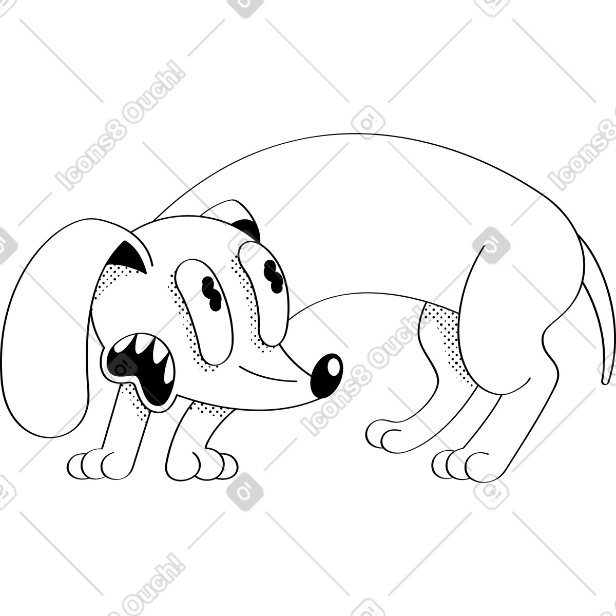 Illustration Chien dans le style Looney à télécharger aux formats PNG, SVG
