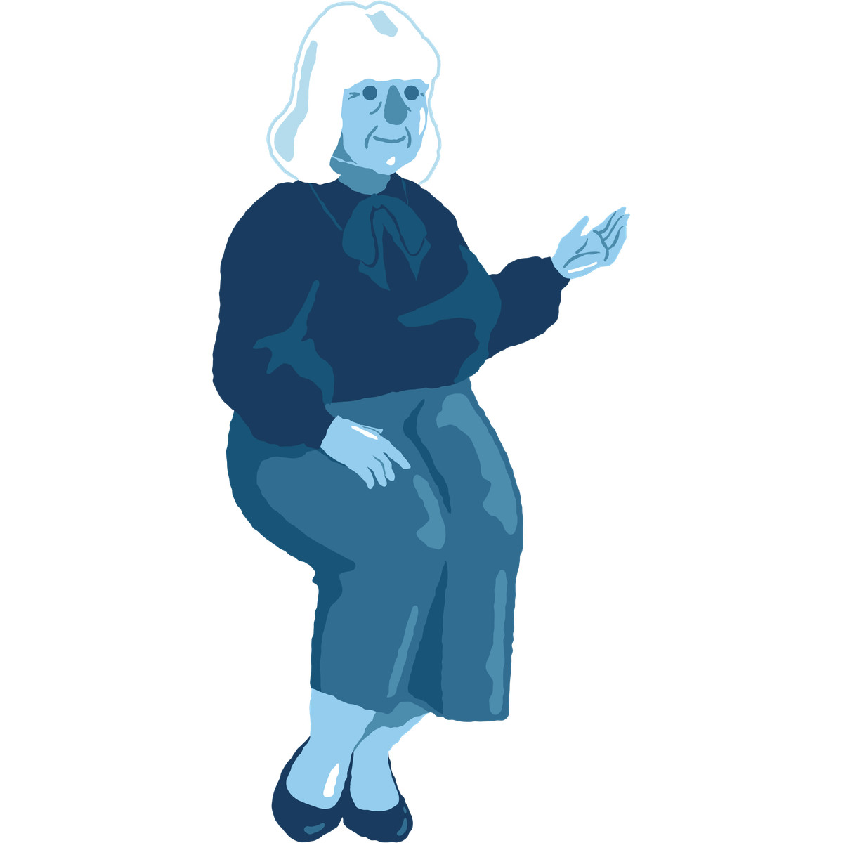 Cherry スタイルの Old curvy woman sitting のイラストをPNG、SVG形式でダウンロード