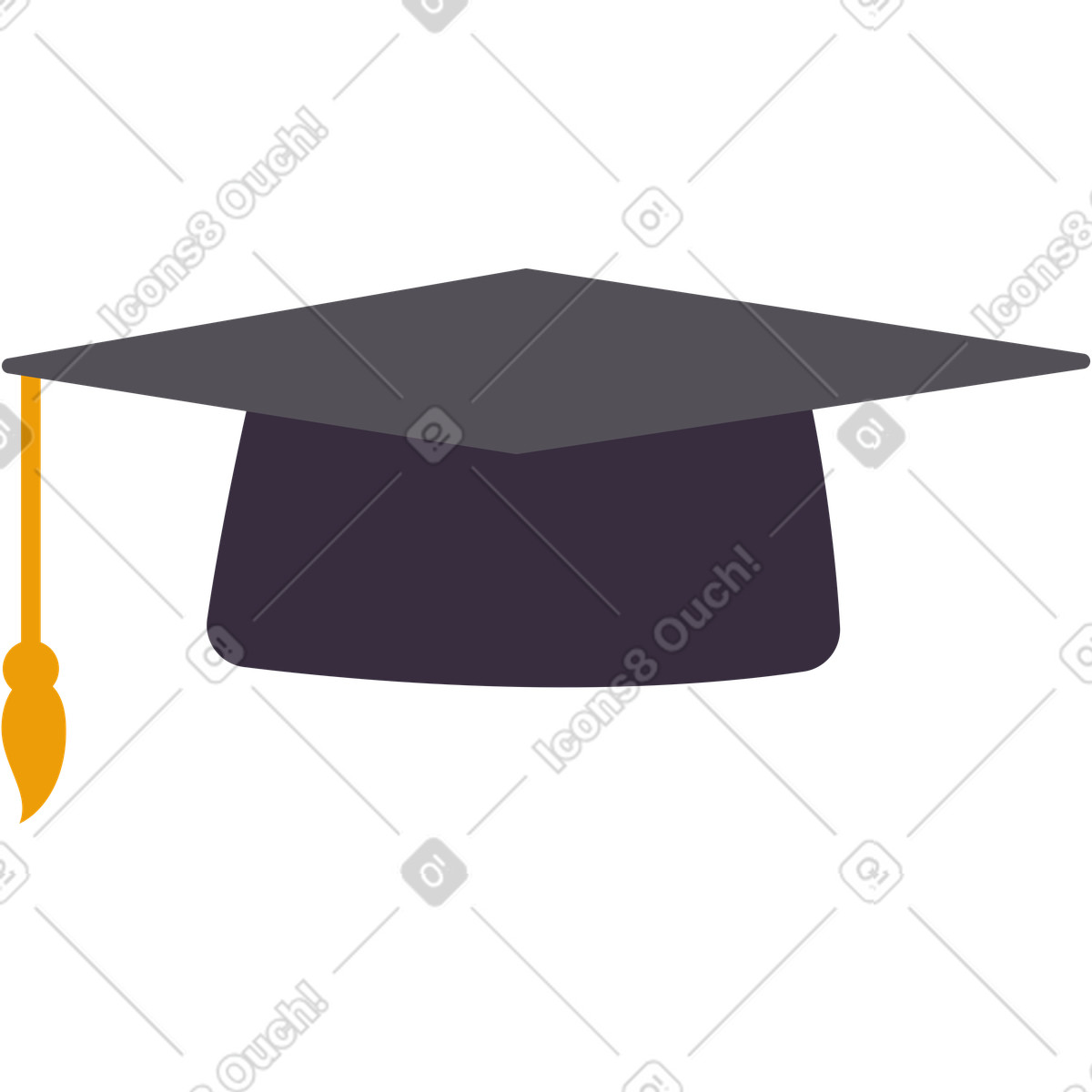 Abschlusskappe-Illustration im Pale-Stil als Download in PNG, SVG