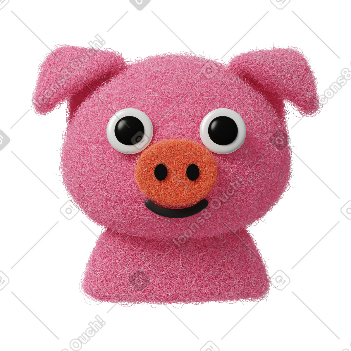 Fuzzy スタイルの Cute pig icon のイラストをPNG、SVG形式でダウンロード