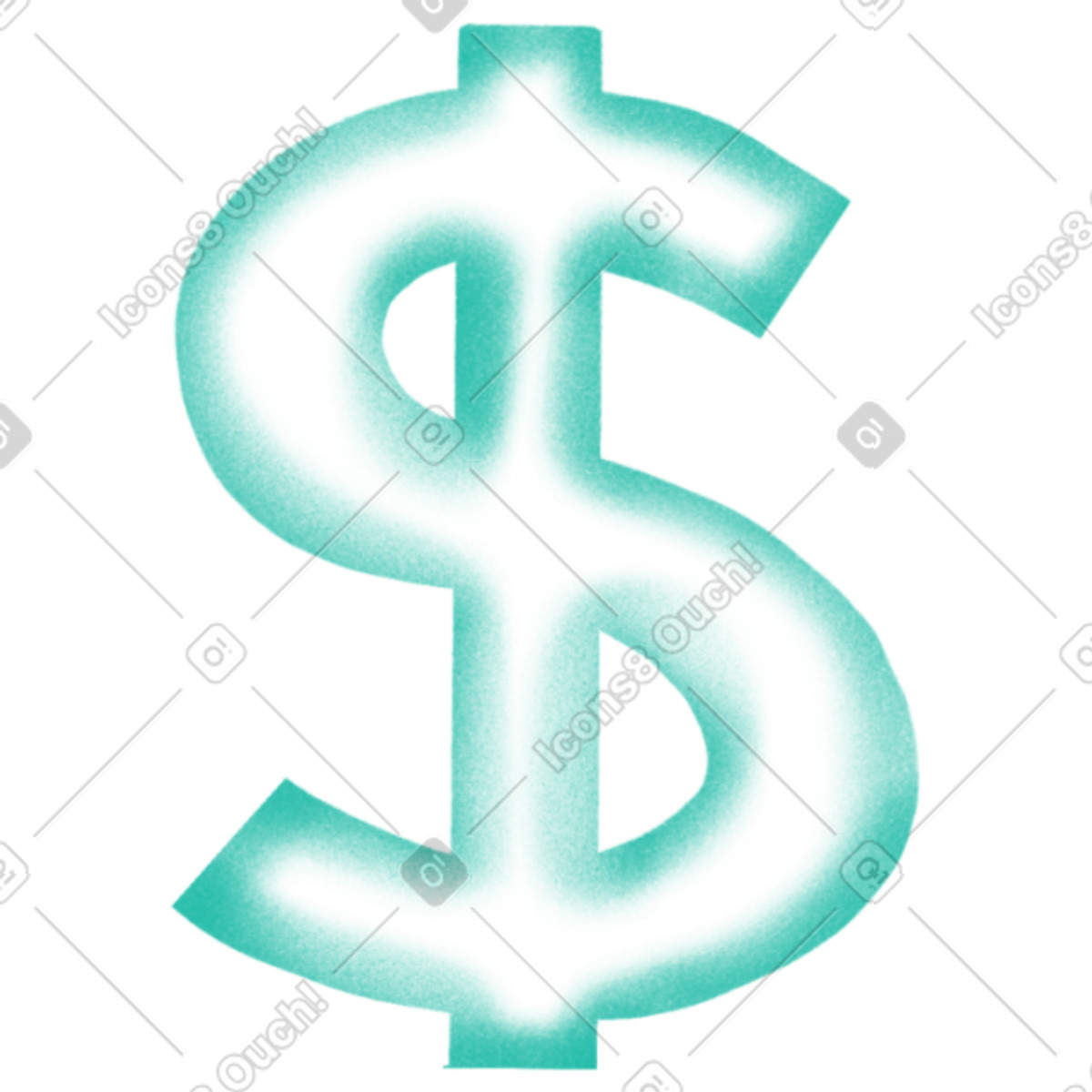 Ilustración Gardient dollar sign en estilo Bonny a descargar en PNG y SVG
