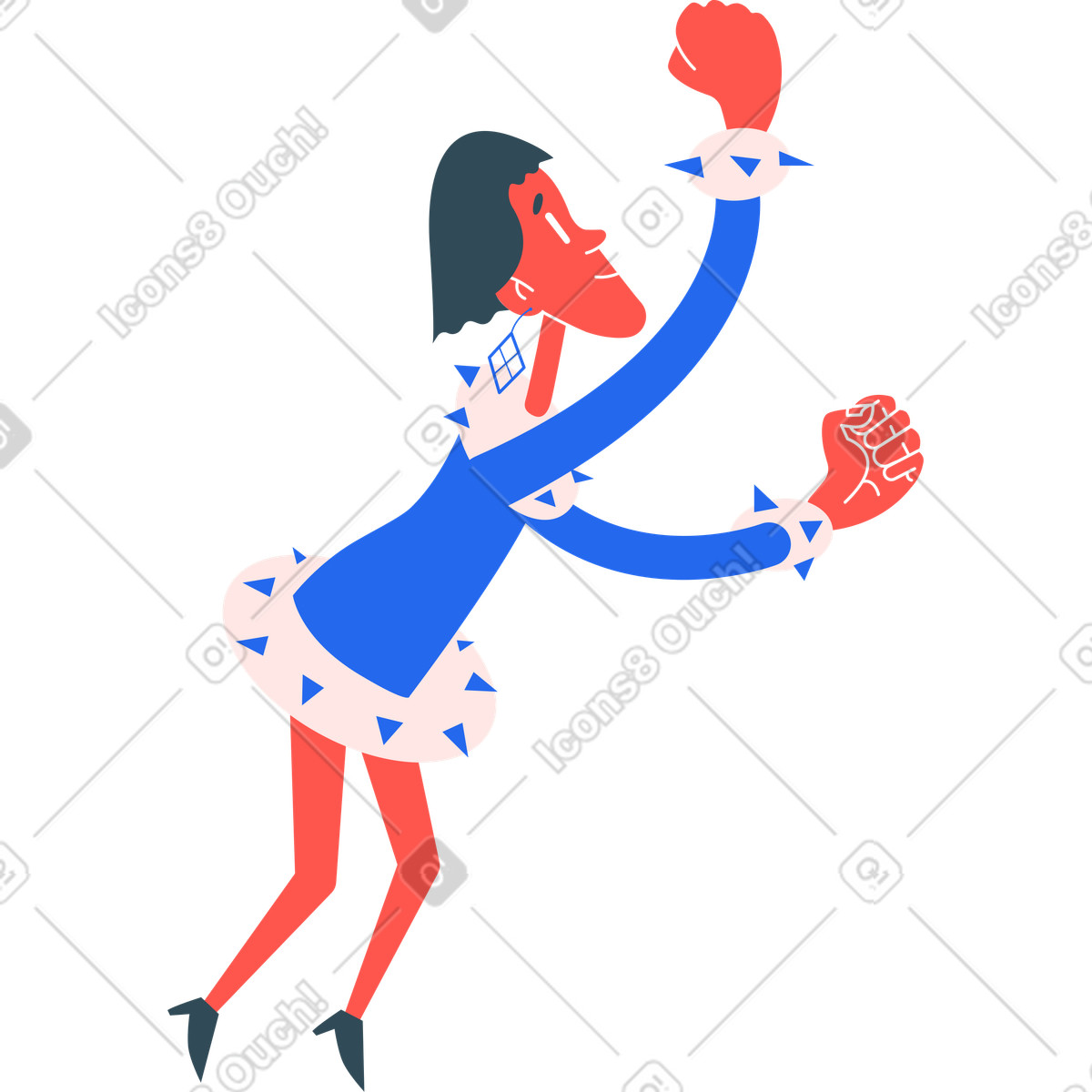 下载 Kingdom 风格的 跳跃的女人 插画，支持 PNG、SVG 格式