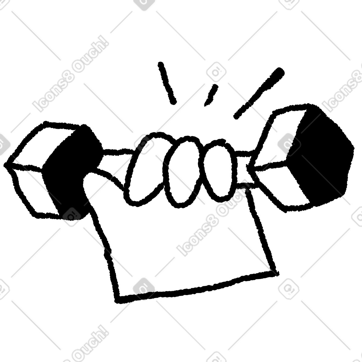 Dumbbell hand grip strength training exercise with emphasis on power illustrazione in stile Black Chalk scarica in PNG, SVG