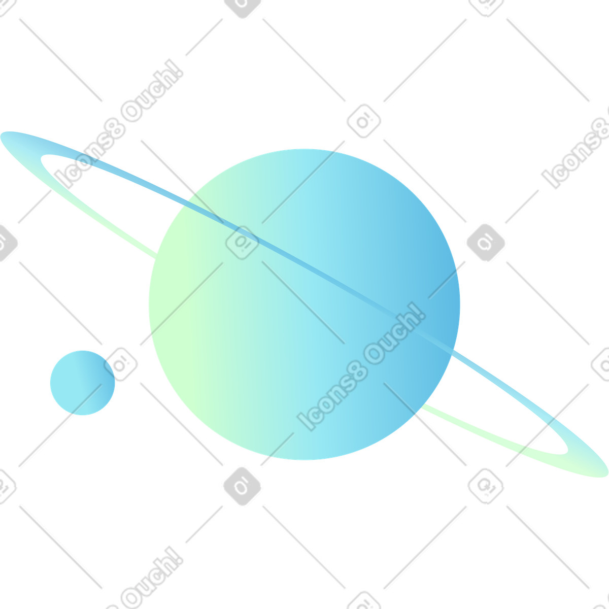 Illustration Planète bleue dans le style Florid à télécharger aux formats PNG, SVG