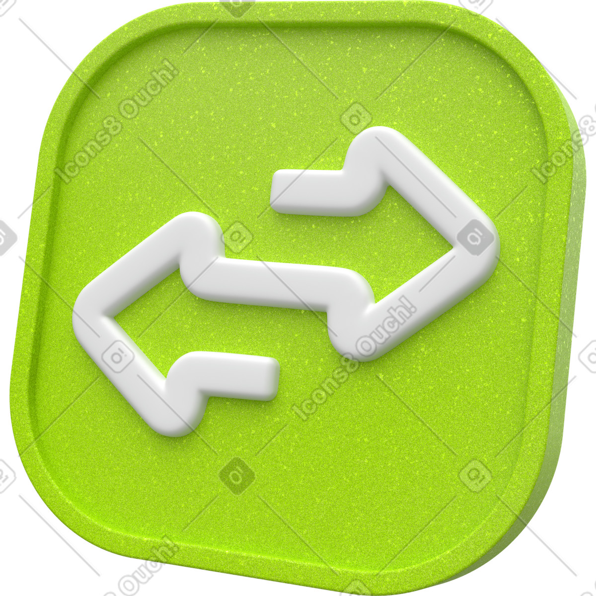 Green financial transaction swap button with opposite direction arrows illustration in 3D Enterprise style download in PNG, SVG