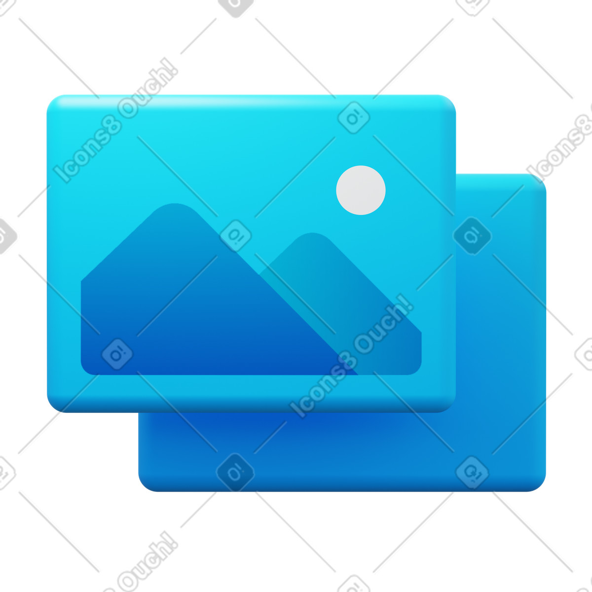 Image gallery illustration in 3D Fluency style download in PNG, SVG