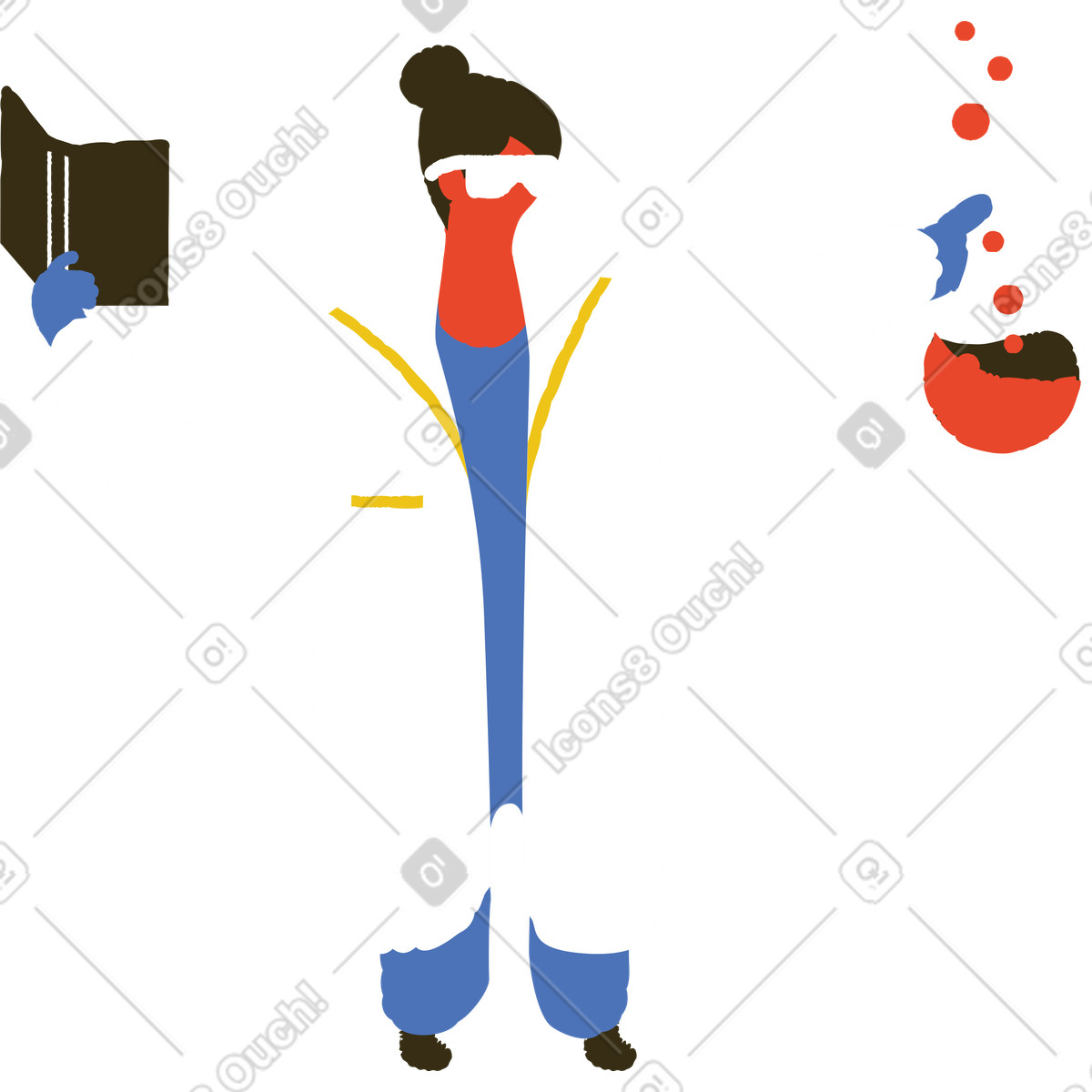 Ilustración Médico con tubos de ensayo en estilo Bermuda a descargar en PNG y SVG