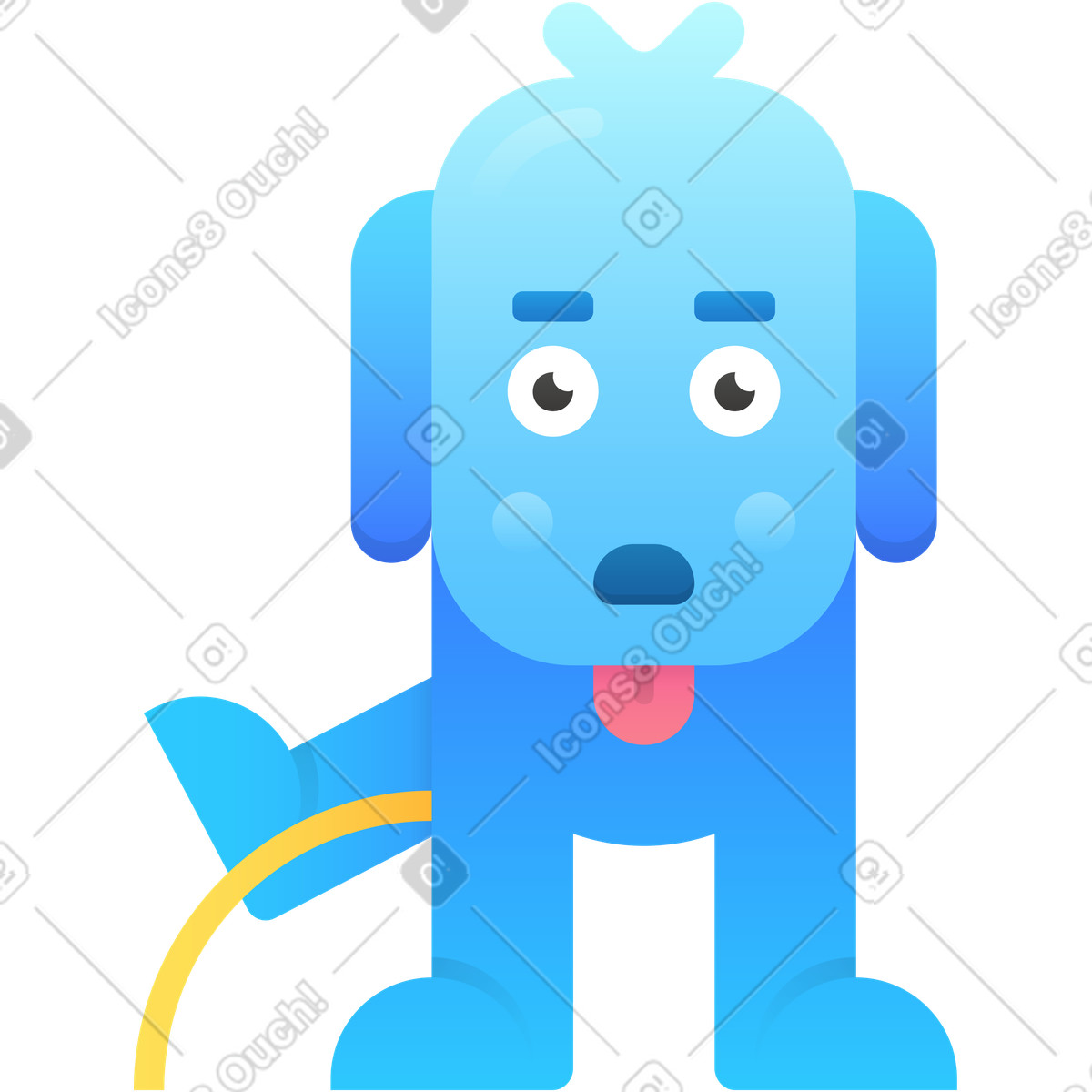 Hugo 스타일의 개 일러스트레이션 PNG, SVG 다운로드