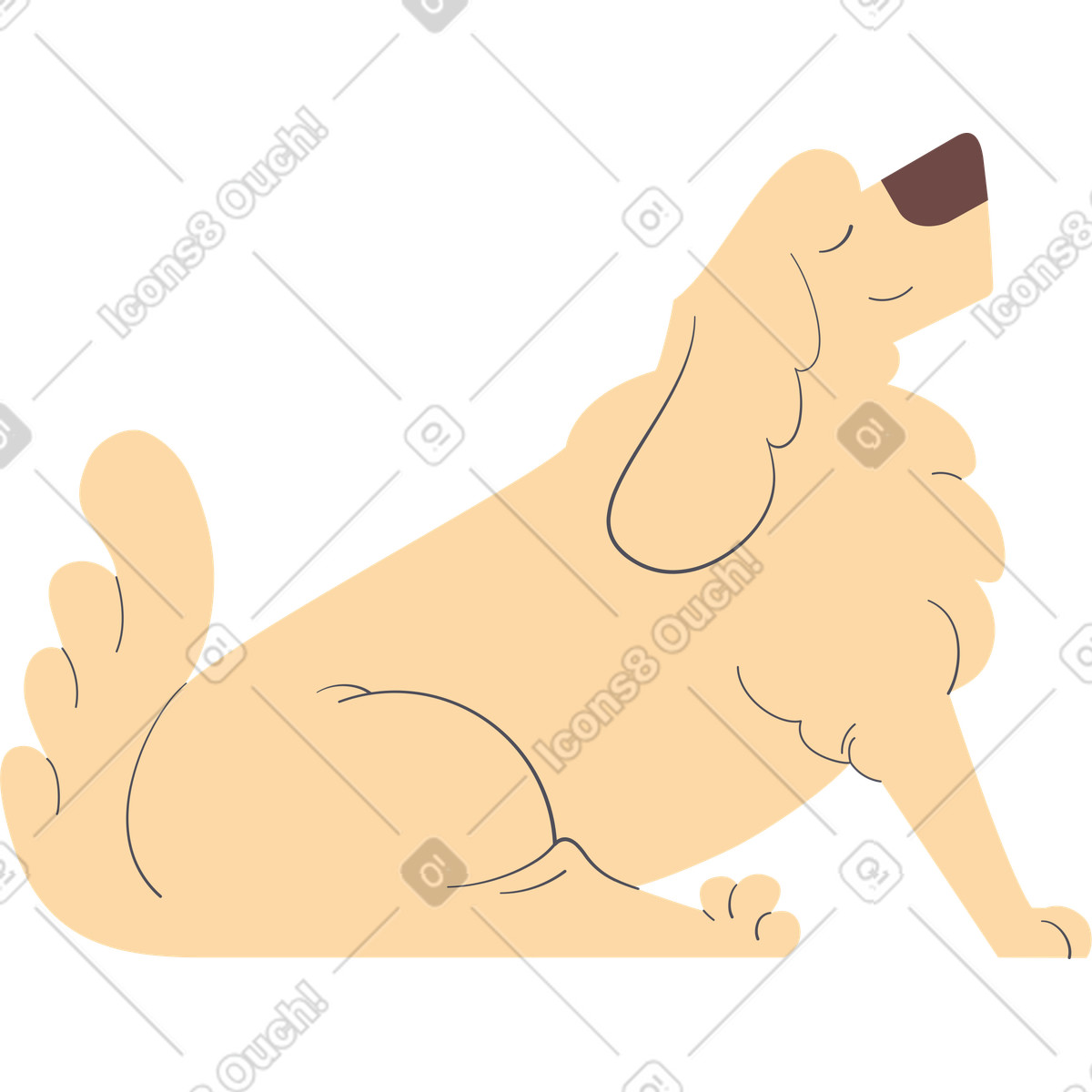 Sitting happy labrador illustration clipart image in PNG, SVG, GIF