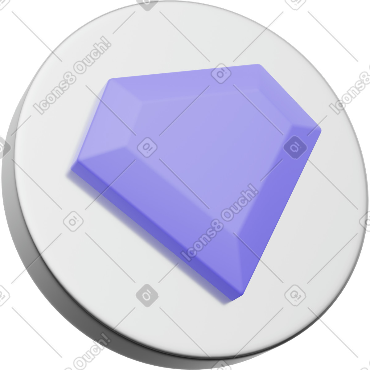 Ilustración High-value offering and exclusivity ranking diamond icon badge en estilo 3D Playful a descargar en PNG y SVG