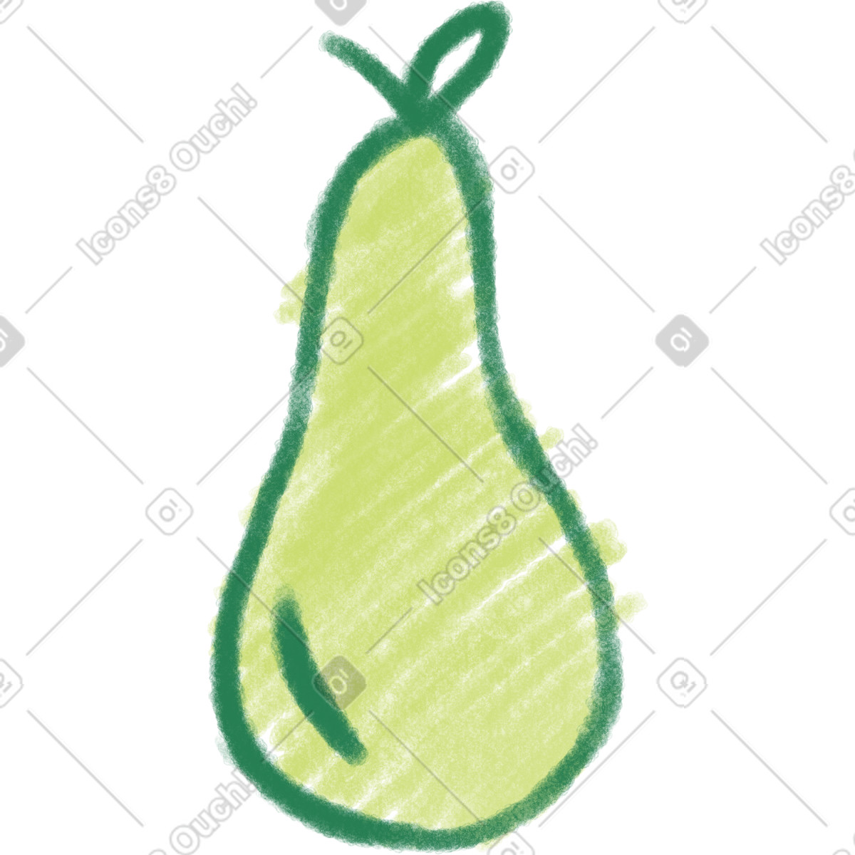 下载 Doodle 风格的 Green pear 插画，支持 PNG、SVG 格式
