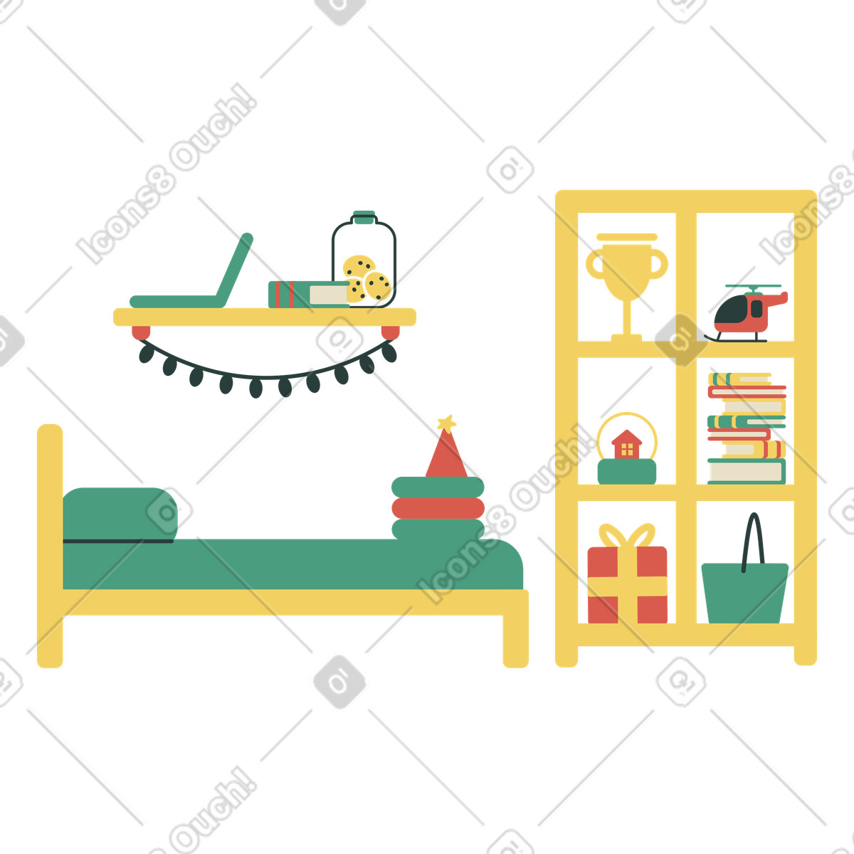 Macaroni スタイルの 子供の寝室 のイラストをPNG、SVG形式でダウンロード