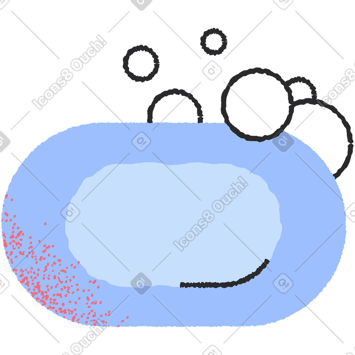 Ilustración Jabón con burbuja en estilo Pablo a descargar en PNG y SVG