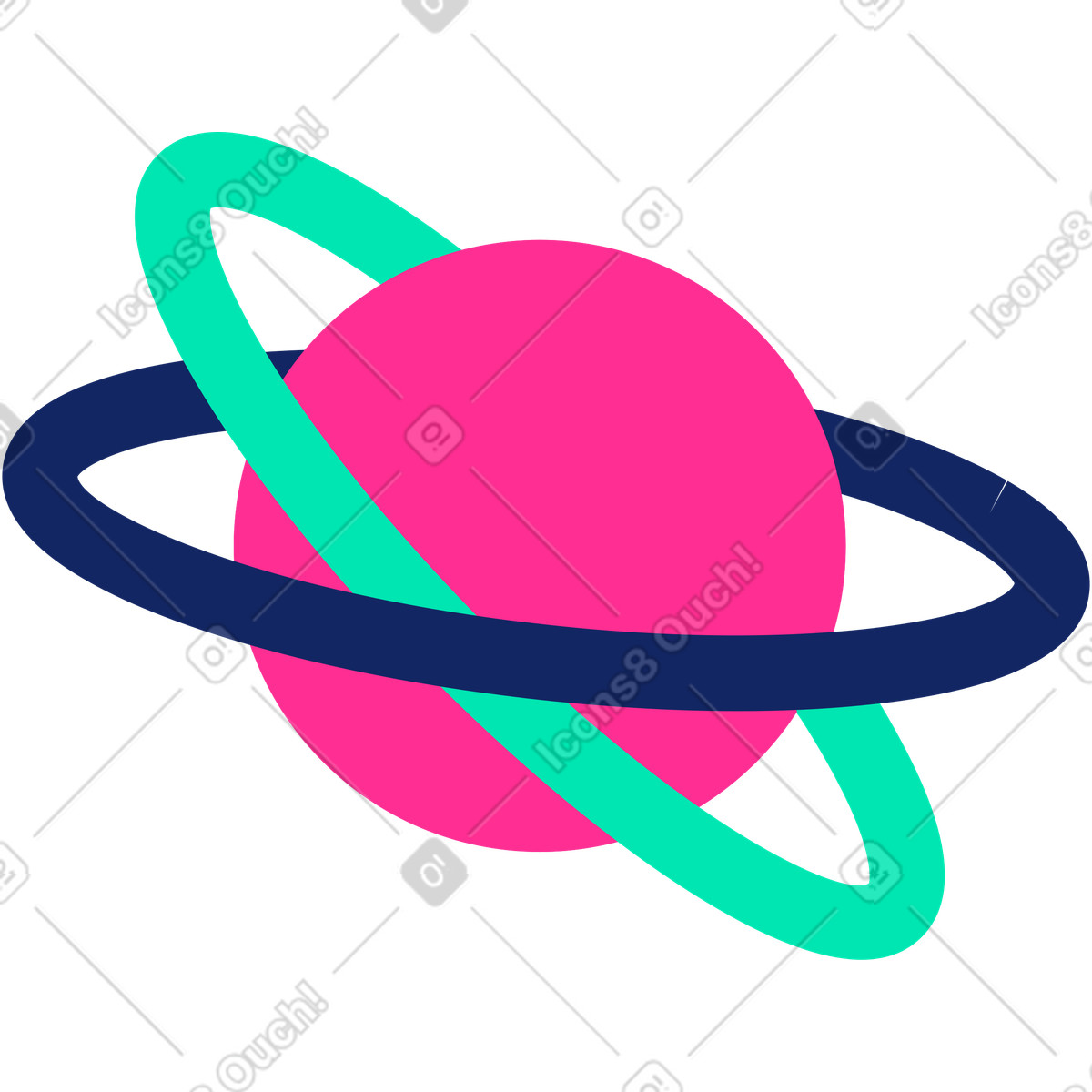 Planet-Illustration im Cyborg-Stil als Download in PNG, SVG