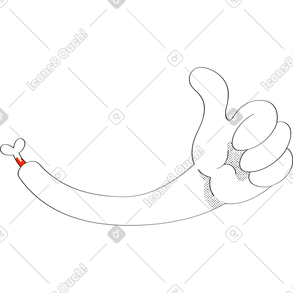 Looney 스타일의 손 일러스트레이션 PNG, SVG 다운로드