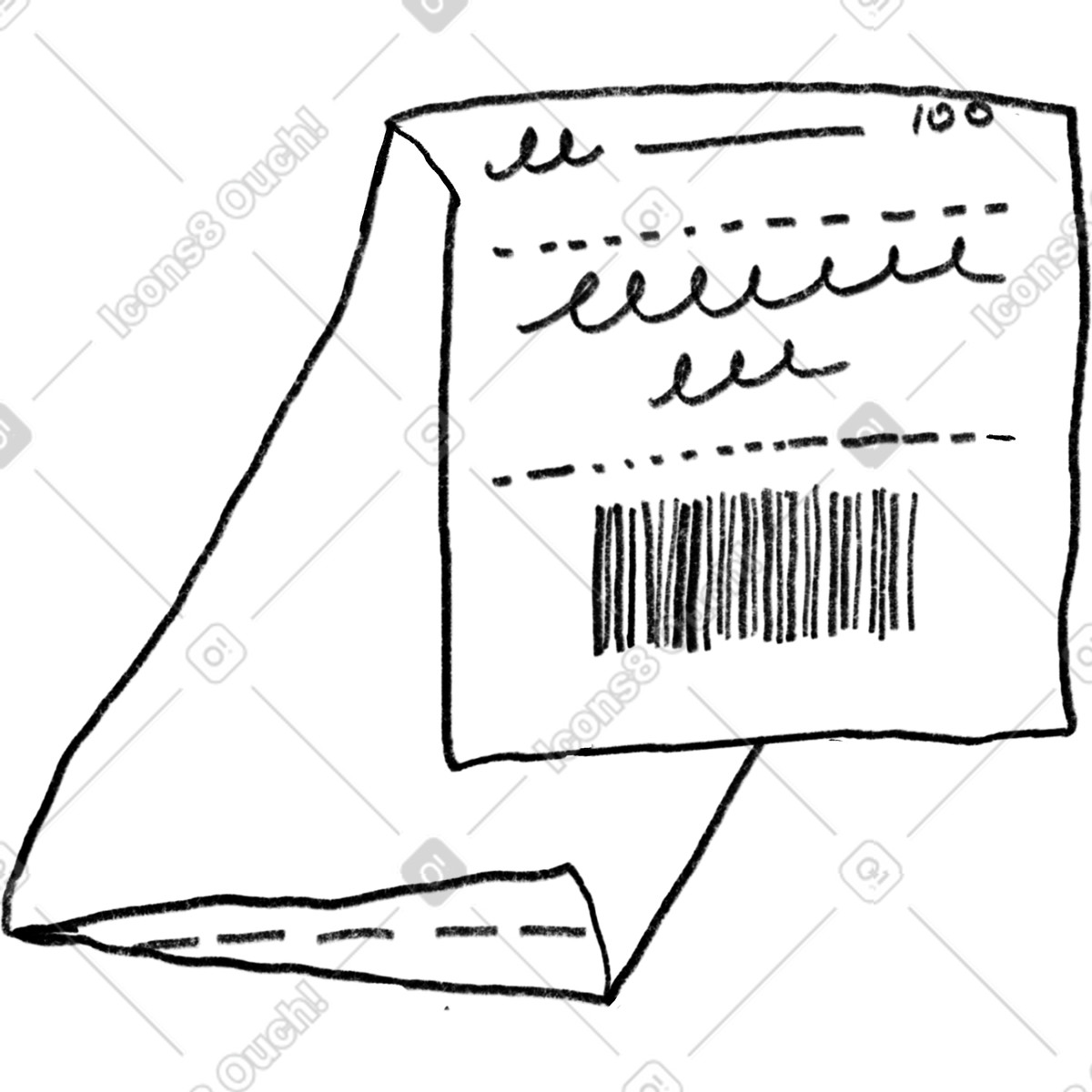 Minimal black line receipt illustration in Experimental style download in PNG, SVG