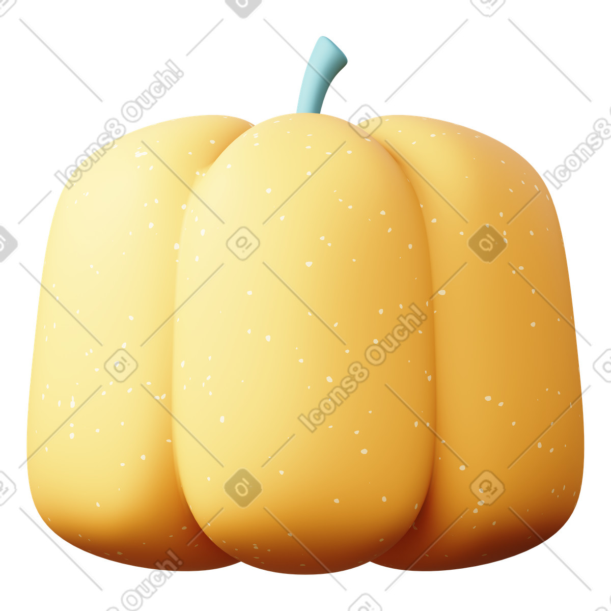 Ilustración Calabaza en estilo 3D Sugary a descargar en PNG y SVG