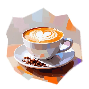 A close-up of a latte art heart on top of an espresso crema