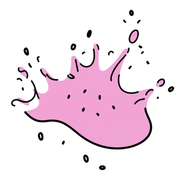 A splash of bright pink watermelon juice bursting onto a blank white canvas. The juice creates dynamic droplets and arcs, showcasing various shades of pink and red. Black watermelon seeds are scattered among the splashes, some half-submerged in the juice and others resting on the smooth surface of the canvas. The overall composition captures the energy and vibrancy of the juice in motion.