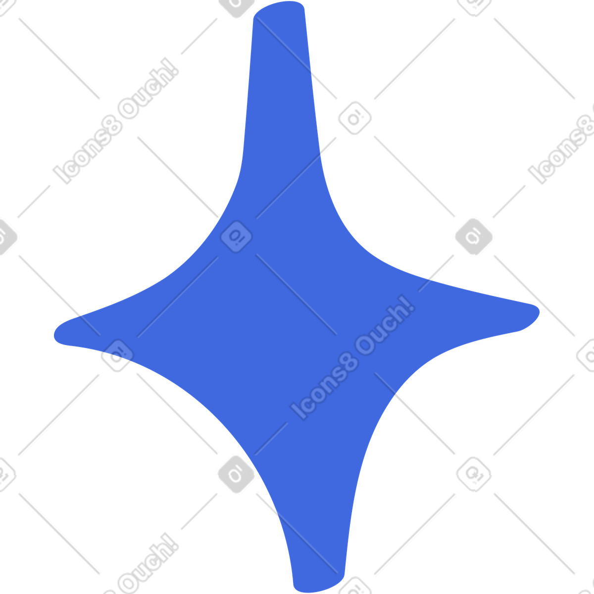 Sparkle star shape with rounded points minimal clean silhouette illustrazione in stile Ballpoint Pen scarica in PNG, SVG