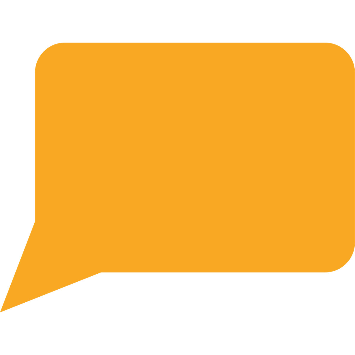 Illustration Orange speech bubble in square shape dans le style Fogg à télécharger aux formats PNG, SVG