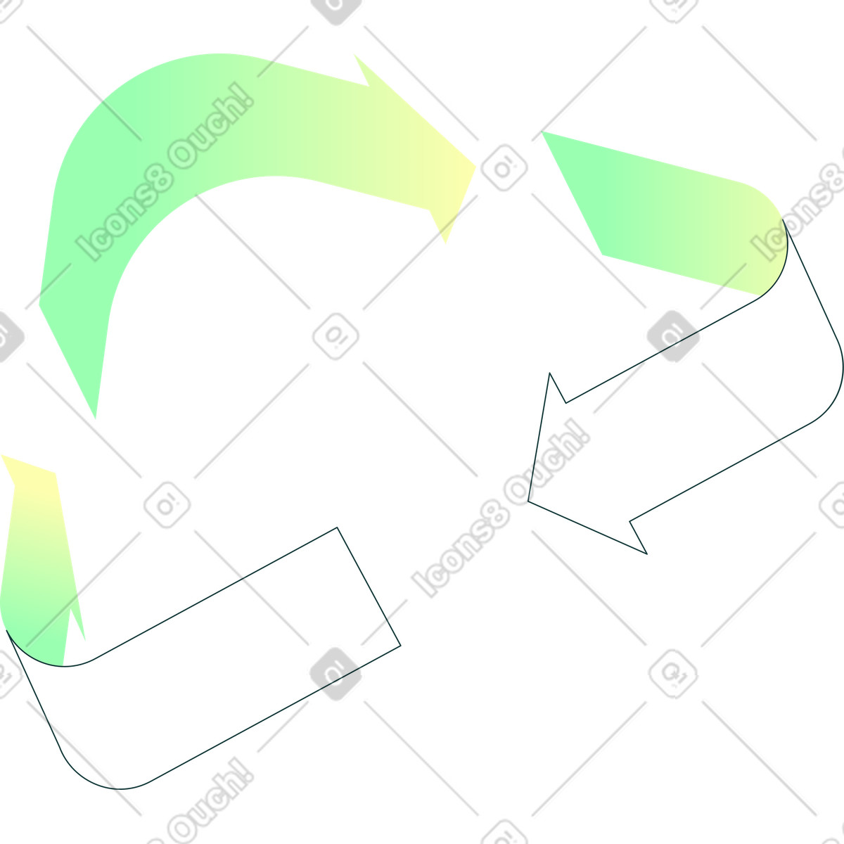 Illustration Symbole de recyclage dans le style Florid à télécharger aux formats PNG, SVG